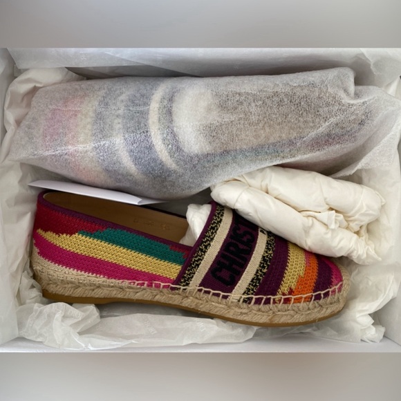 Dior GRANVILLE PATCHWORK MULTICOLOR ESPADRILLES Shoes Flats EUR 35.5 US 5.5 NIB! - Picture 12 of 14